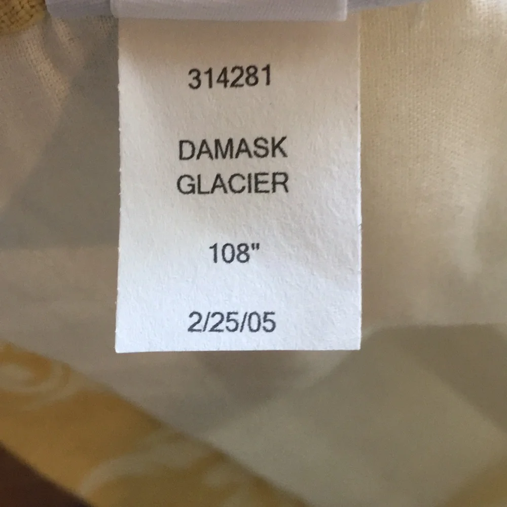 (1) 108” Restoration Hardware Linen Damask Drapery
